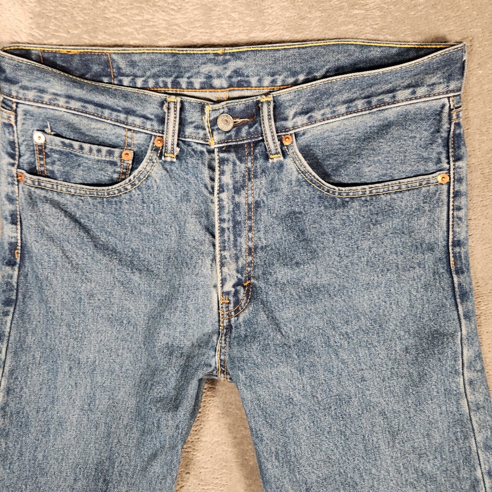 Levi's 505 Jeans Men's‎ 34X32 Blue Excellent Regular Fit Straight Leg 00505-4891 - Picture 5 of 13